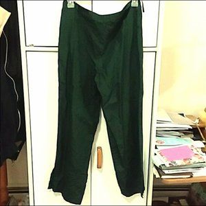 Vintage Forest Green Silk Trousers Pants